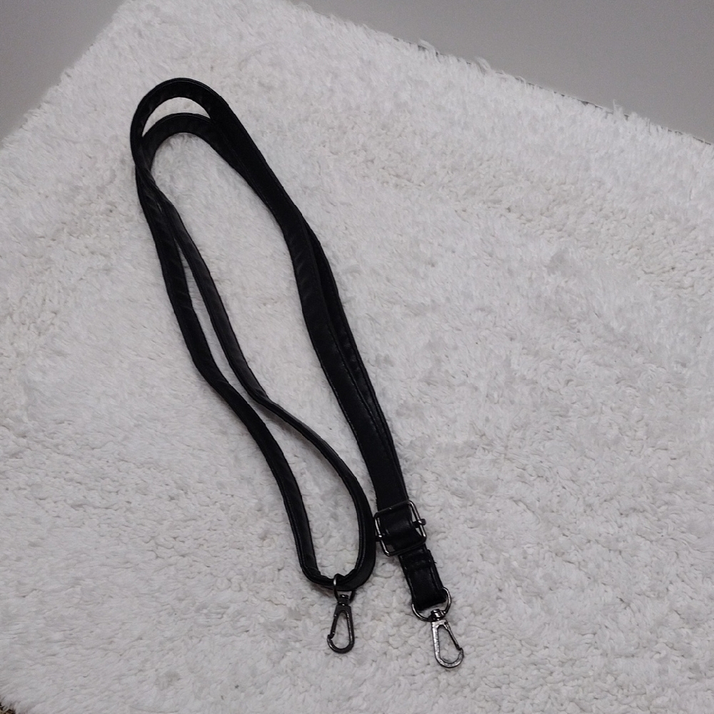 Black Faux Leather Adjustable 30 1/2"-56 3/4" Long x 1/2" Wide #135-23
